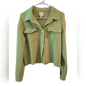 JOIE CHARTREUSE LIME GREEN 4 BUTTON JACKET. SIZE SMALL.